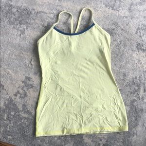 Lulu lemon Yellow Power Y Tank size 4